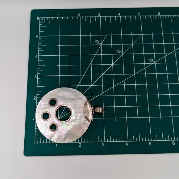 Mother Of Pearl 926 Pendant Sterling Silver On Silpada Leather Cord Vintage - Picture 10 of 12